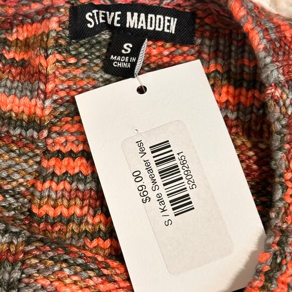 STEVEN MADDEN Kate Sweater Vest - Multi Sz S NWT - Picture 6 of 9